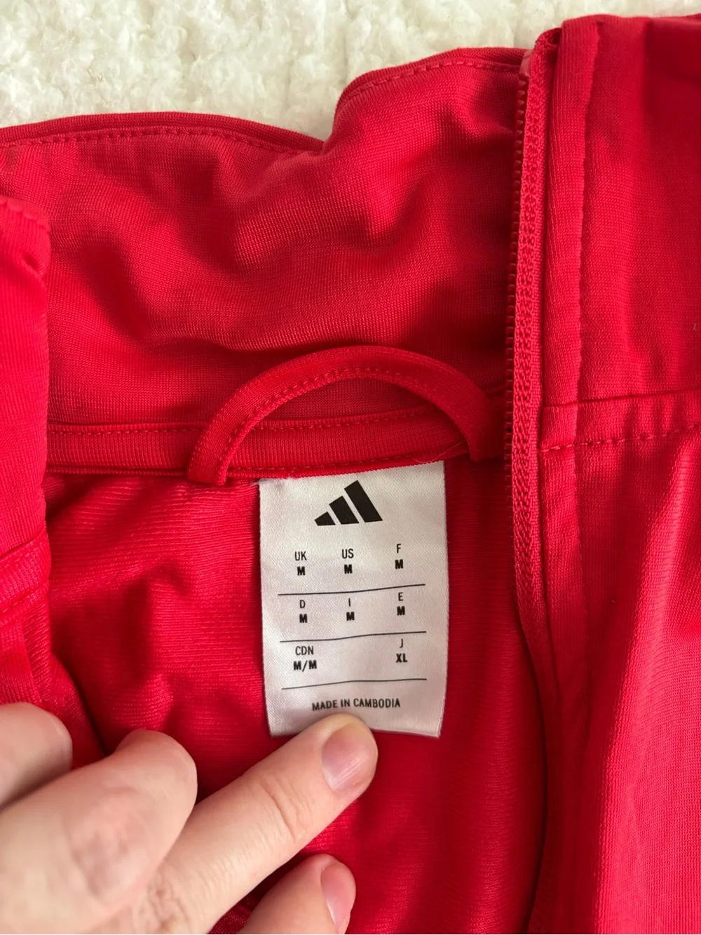 adidas Men’s M Red Track Jacket 3-Stripes Full Zip Athletic Sportswear